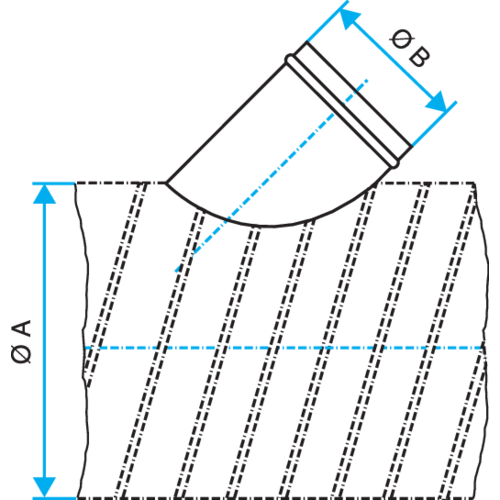 Flat Oblique Branch Connector: POP 45°