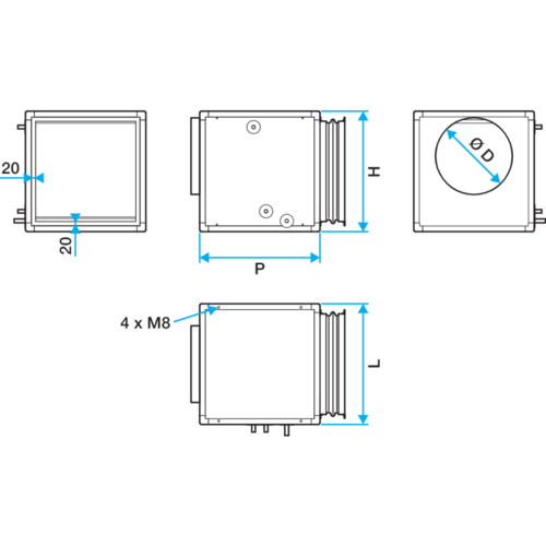 External coils in fan unit