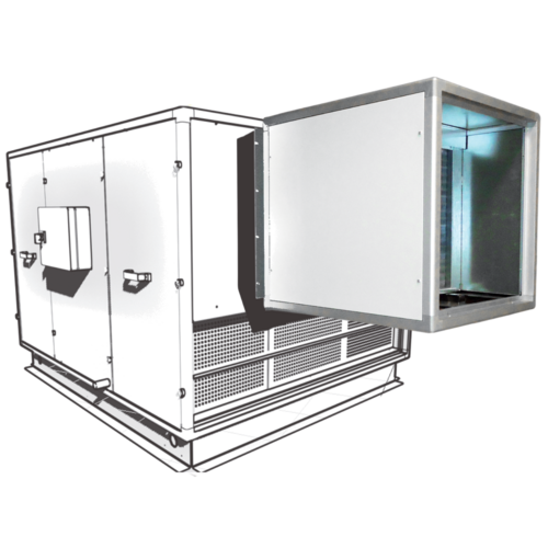 External coils in fan unit
