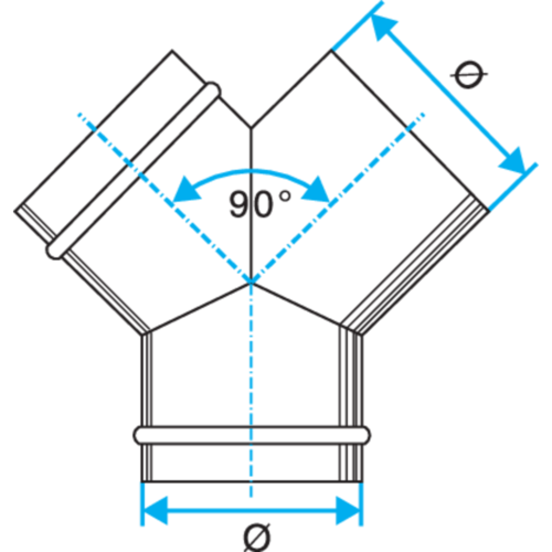 90° Y-branch piece: CS 90°