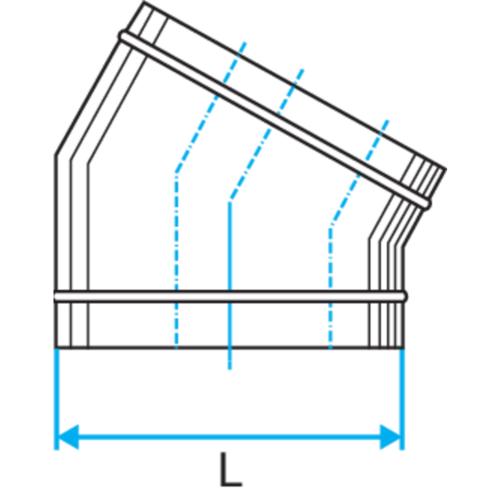 Oblong horizontal elbow: CHO 30°