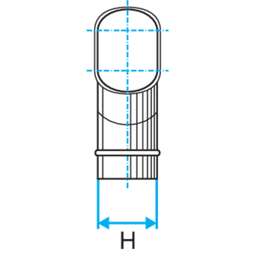 Oblong horizontal elbow: CHO 30°
