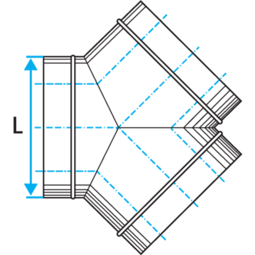 Oblong Horizontal Y-piece: CSH 90°