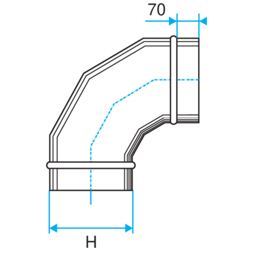 Oblong vertical elbow: CVO 90°