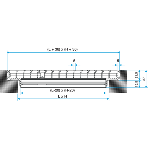 GRIDLINED Floor series - aluminium